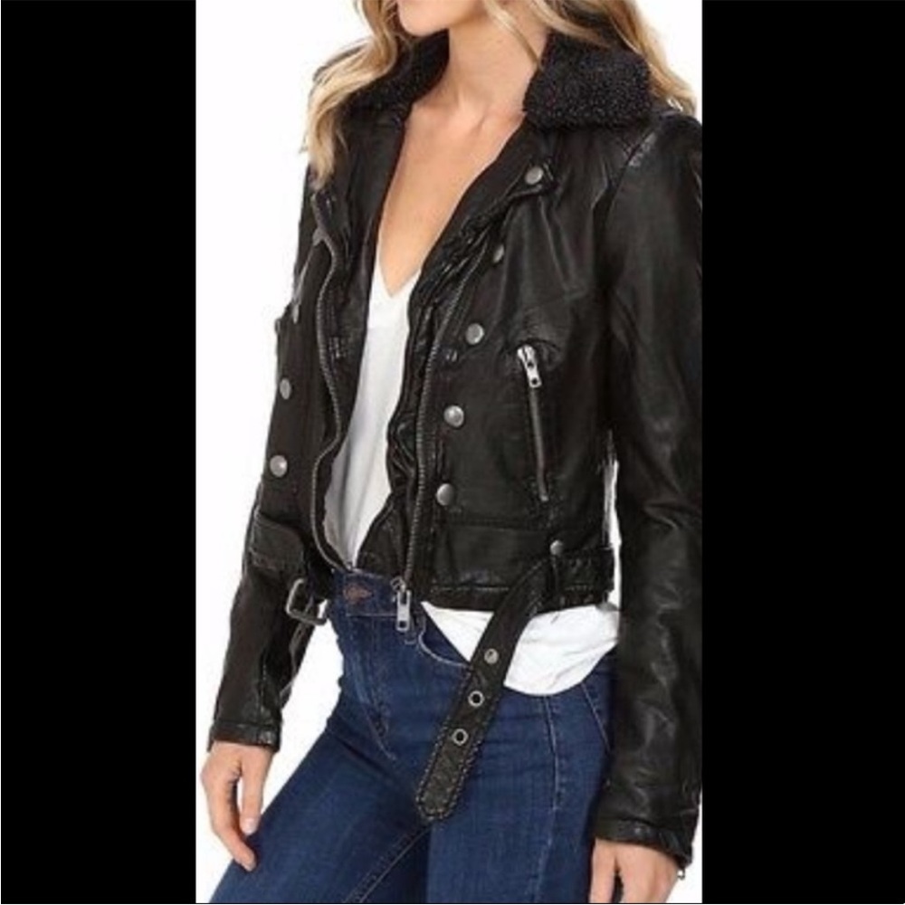 Free People faux vegan leather  jacket. Med